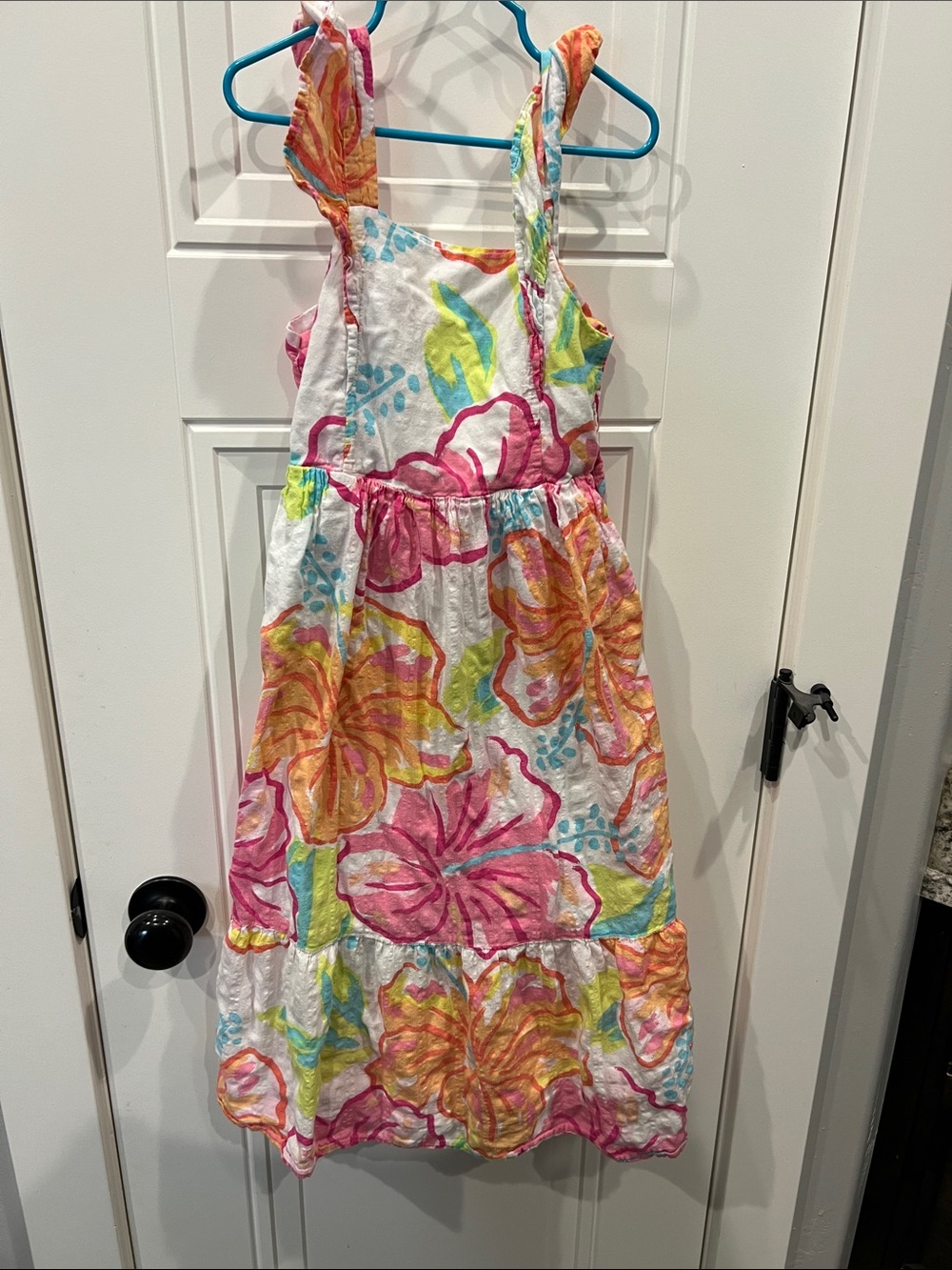 Cat & Jack White Sundress with Pink, Yellow & Blue Floral Print
